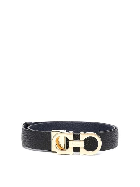 salvatore ferragamo original logo plaque belt black